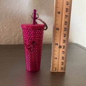 Metallic Pink Starbucks Keychain